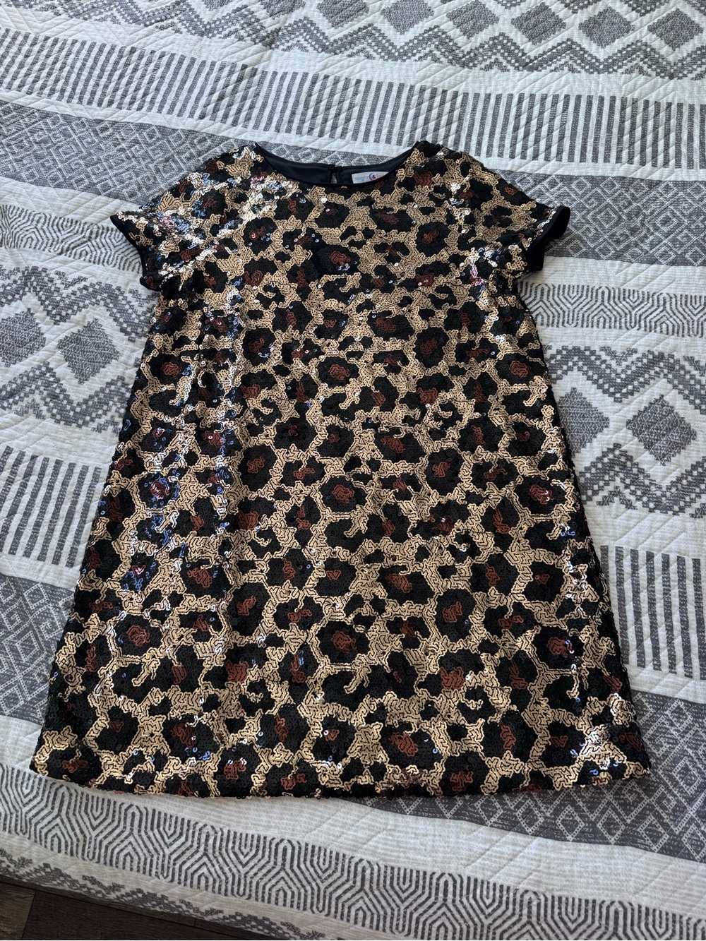 Sugar & Jade Girls XL Sequin Leopard Print Party Dress